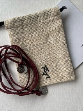 ARTICLE 22 Coin Wrap Bracelet Necklace Burgundy Leather